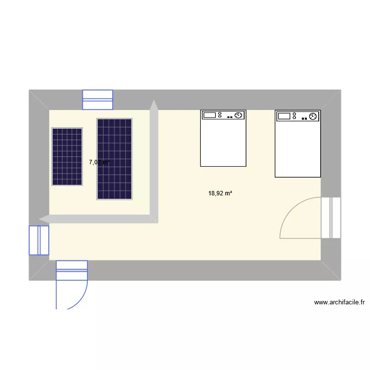 Chaufferie plan 1 base. Plan de 2  et 26 m²