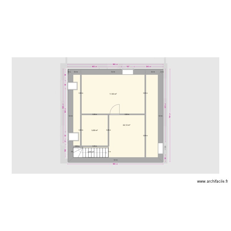Christelle r1. Plan de 4 pièces et 49 m2