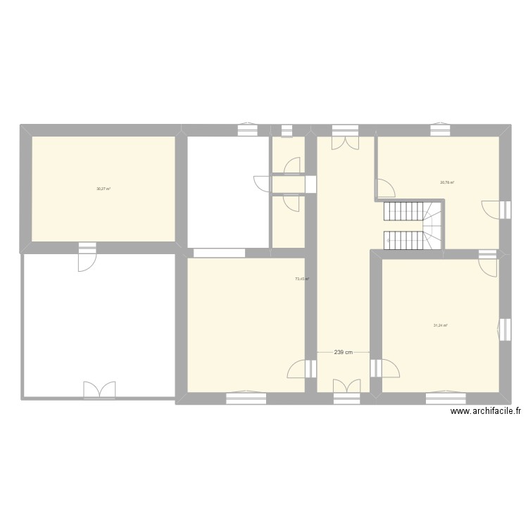 SAINT SALVY  RDC 2. Plan de 4 pièces et 156 m2
