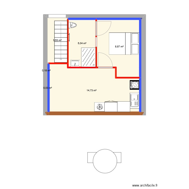 APPART VILLEMOTIER. Plan de 7 pièces et 32 m2
