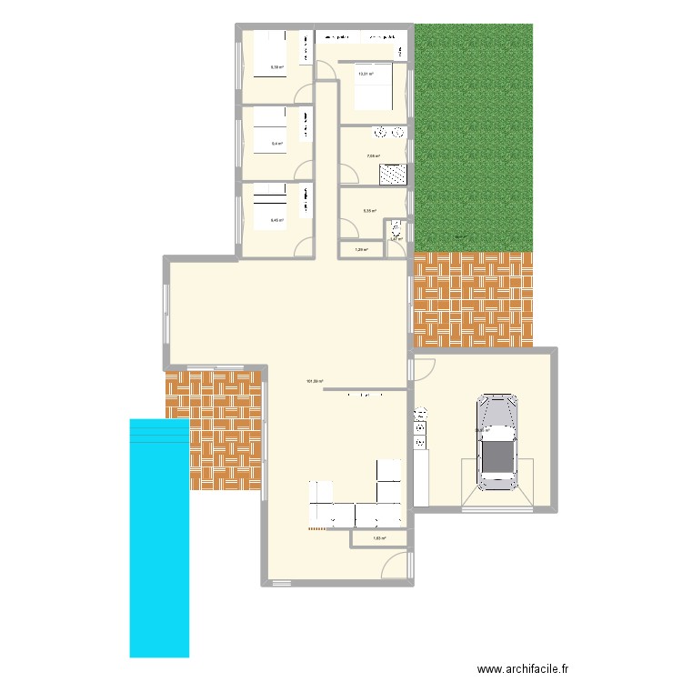maison Juju et Laura. Plan de 11 pièces et 197 m2