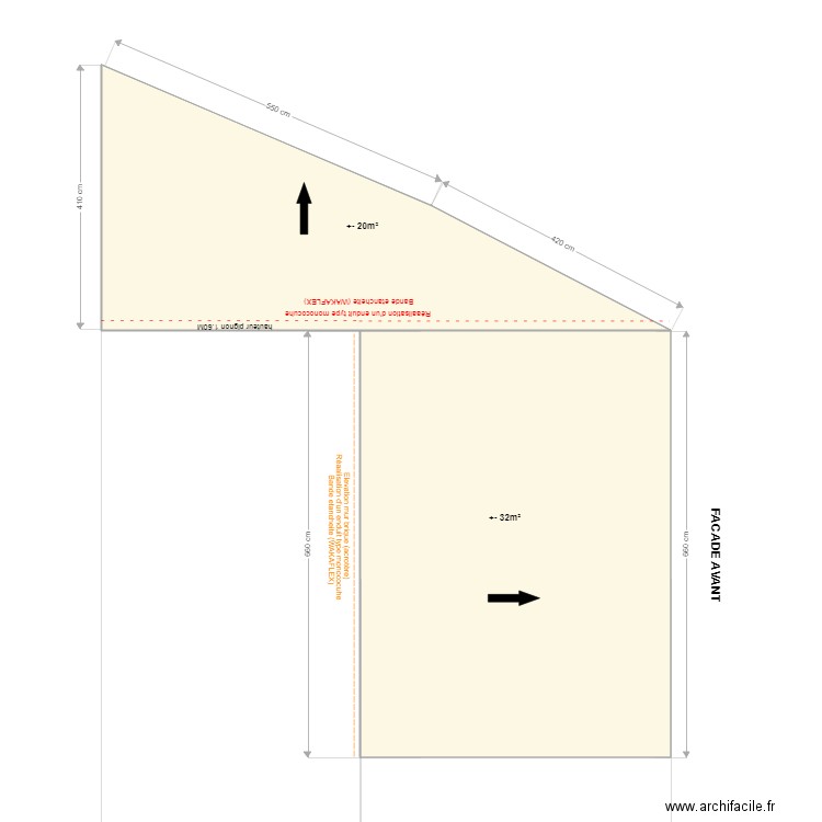 RINALDI. Plan de 2 pièces et 51 m2