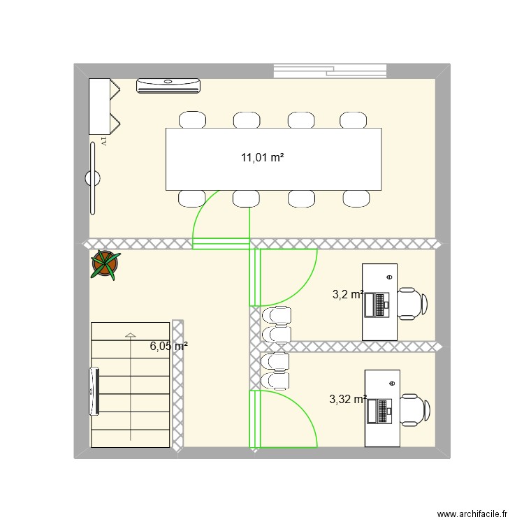 Plan d\'aménagement Local SHO 1. Plan de 4 pièces et 24 m2