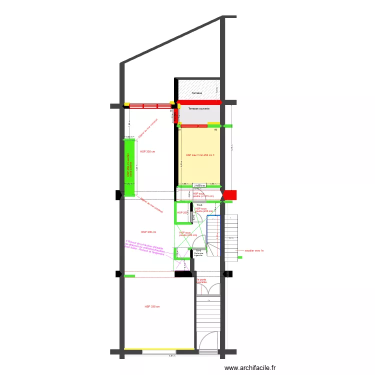 BAUCQ 77 Bel &eacute;tage HSP sous cuisine. Plan de 5  et 21 m²