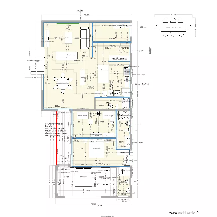 Plan L 135 m2 TURQUEL. Plan de 