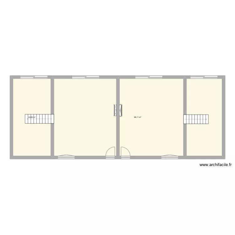 Grange &eacute;tage. Plan de 2  et 119 m²