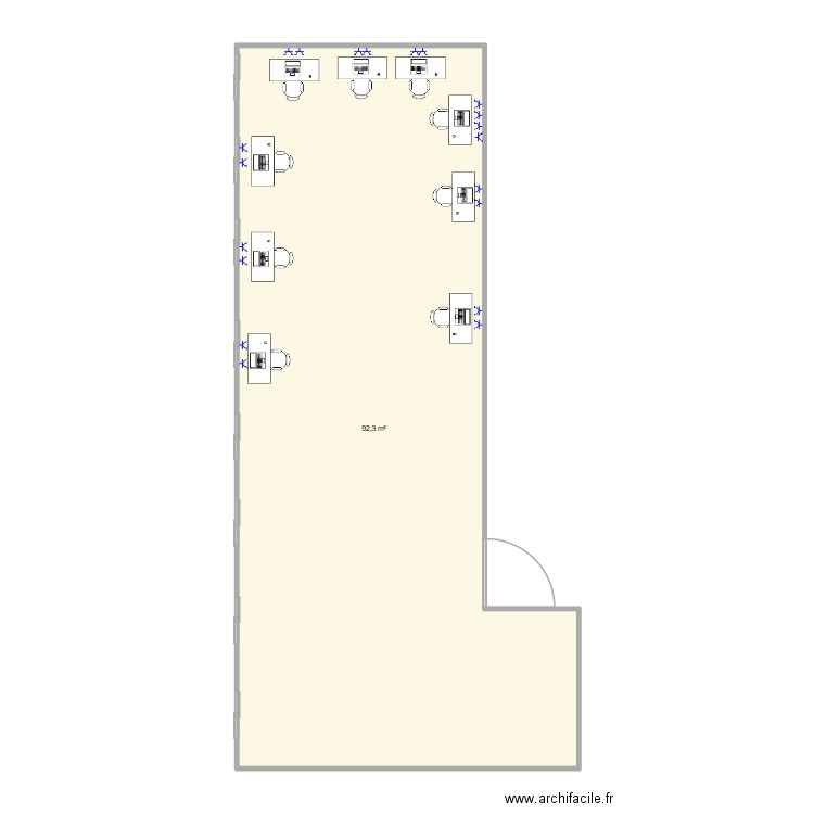 tp de la classe. Plan de 1 pièce et 92 m2