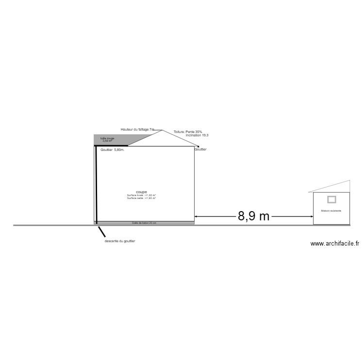 Pignon est. Plan de 0 pièce et 0 m2