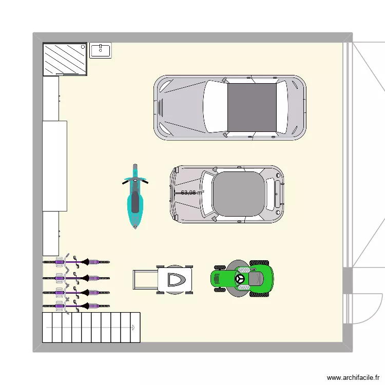Garage. Plan de 1 et 64 m² Garage. Plan de 1 et 64 m²