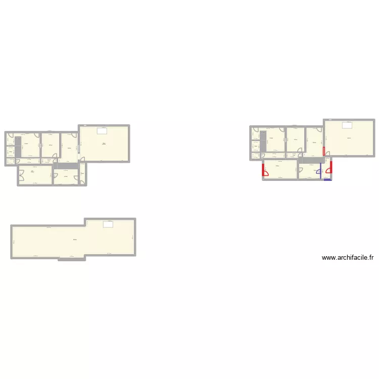 plan 2D savonni&egrave;res. Plan de 18  et 520 m²