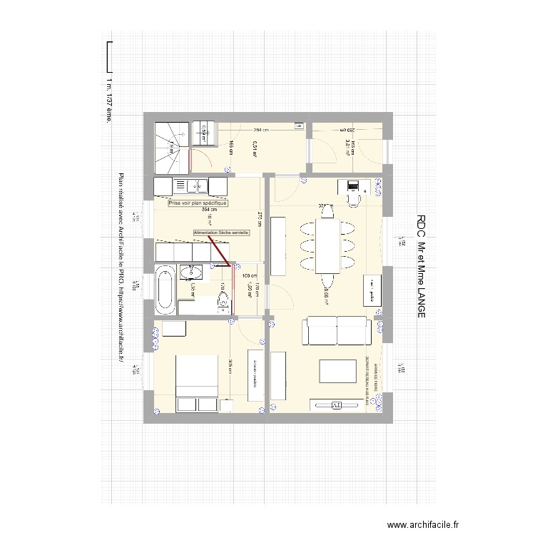 MAISON RDC PRISE 05. Plan de 0 pièce et 0 m2