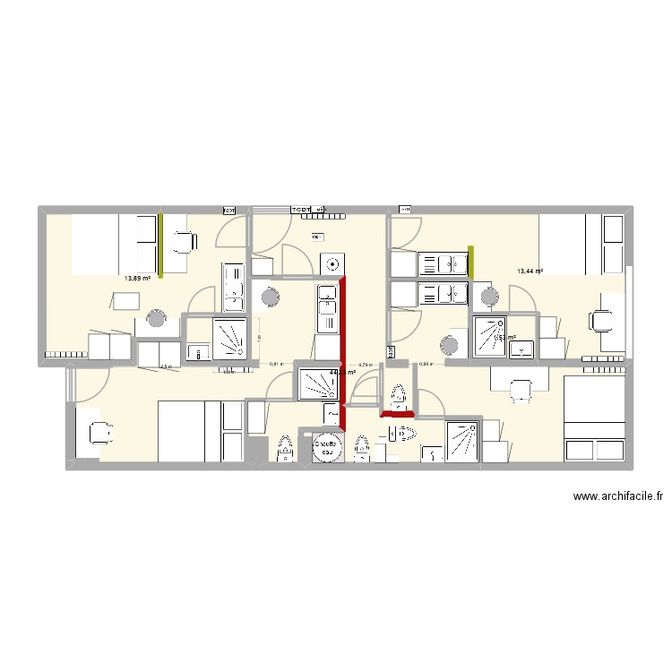 ST HERBLAIN MAYENNE VF2-7. Plan de 4 pièces et 73 m2