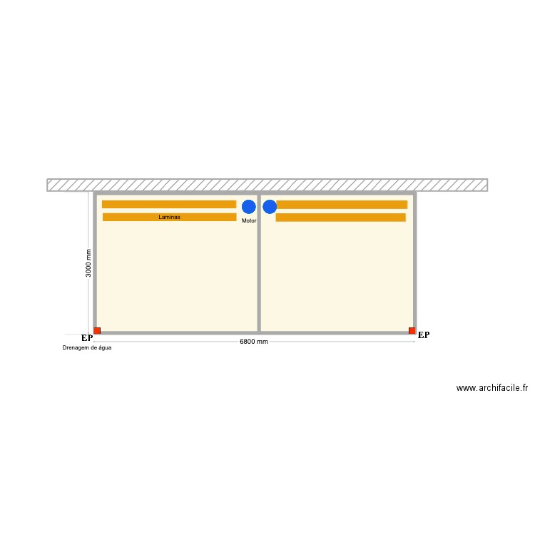 peres. Plan de 2 pièces et 19 m2