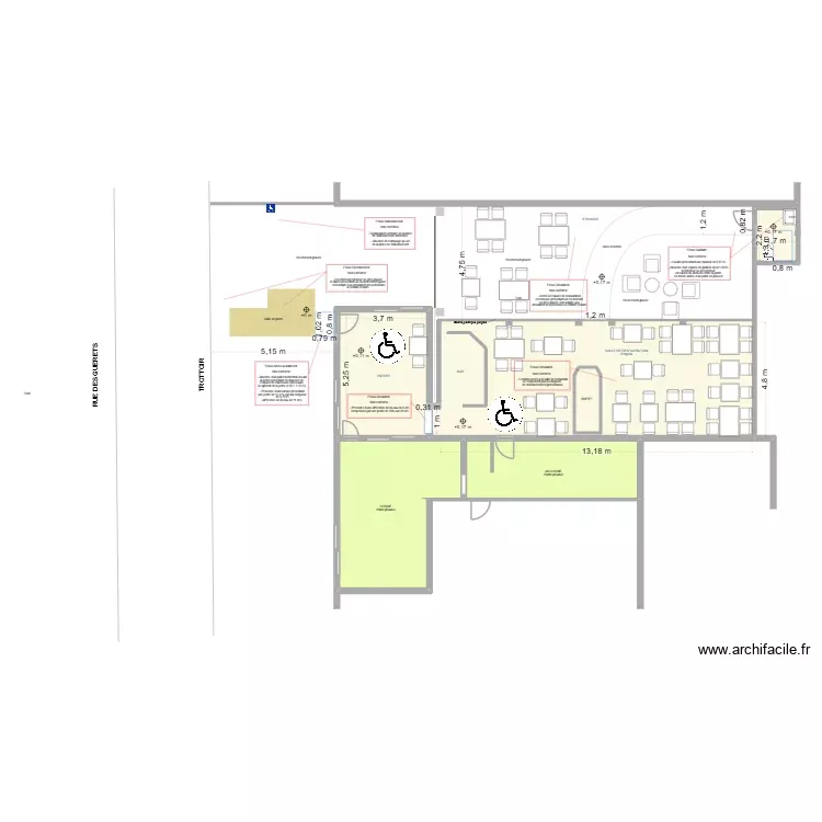 La CANTINE AV Travaux. Plan de 6 Pièces et 135 m² La CANTINE AV Travaux. Plan de 6 Pièces et 135 m²
