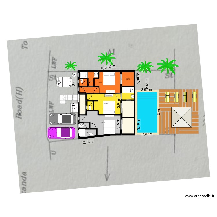 hikka2. Plan de 10 pièces et 71 m2