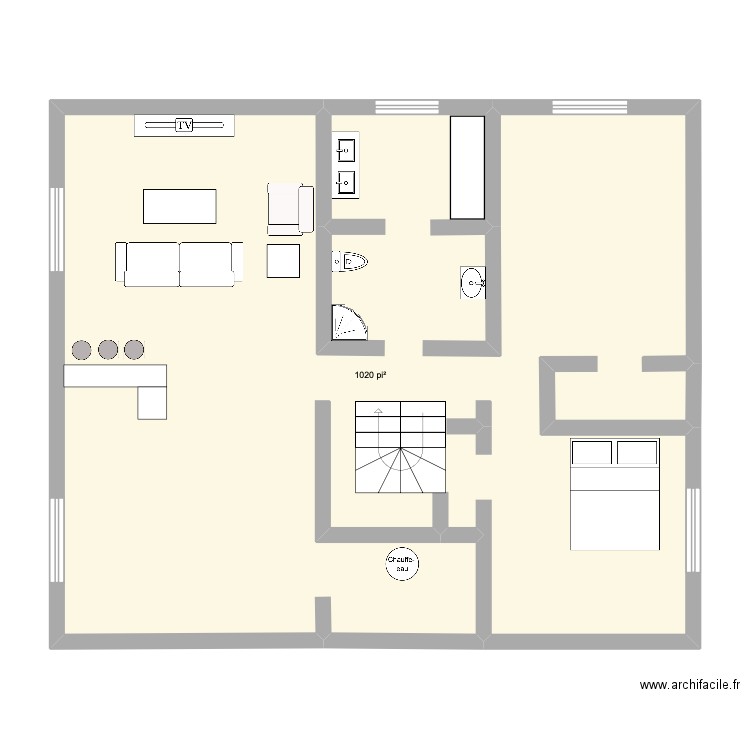 Francis. Plan de 1 pièce et 95 m2