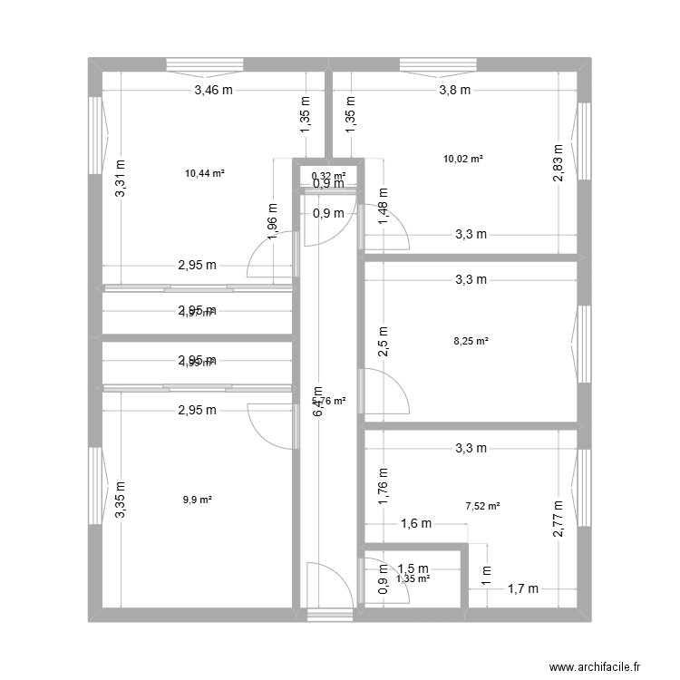 Parc belle vue. Plan de 10 pièces et 58 m2