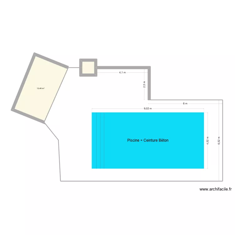 TERRASSE. Plan de 2  et 13 m²