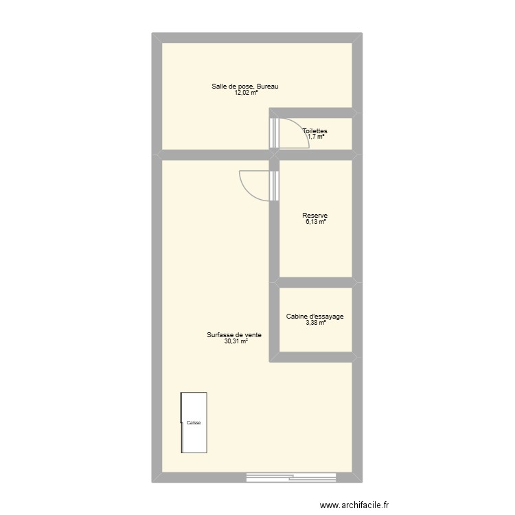 armor lux. Plan de 5 pièces et 54 m2