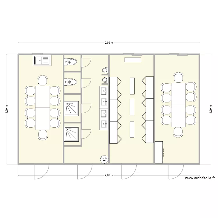 EOS SBI CHANTIER RILLIEUX LA PAPE. Plan de 8  et 56 m²
