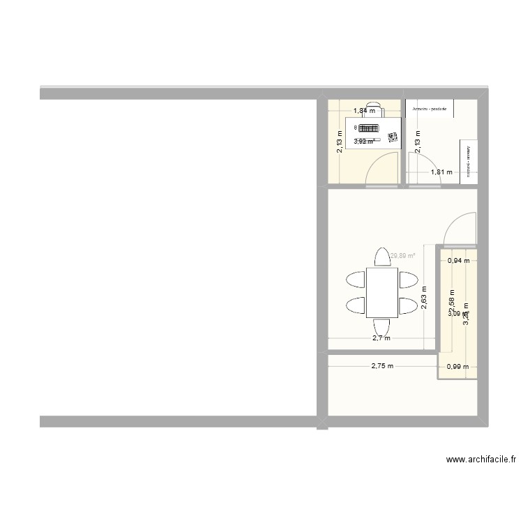 plan cambrai back office. Plan de 3 pièces et 37 m2