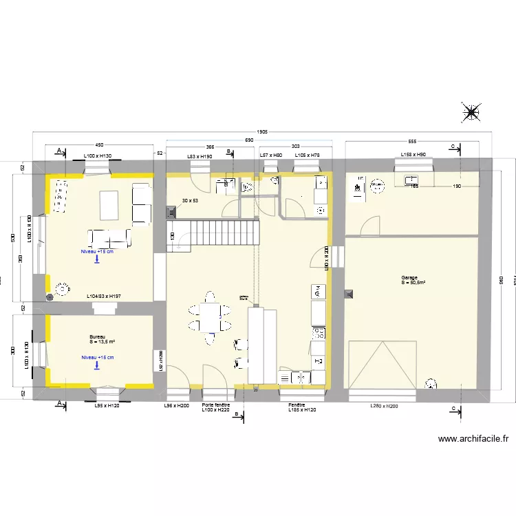 RDC_VF apr&egrave;s travaux. Plan de 