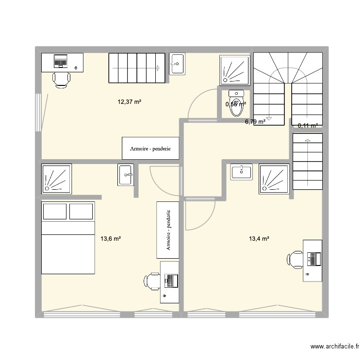 MOISSONS etage grande 2. Plan de 6 pièces et 47 m2