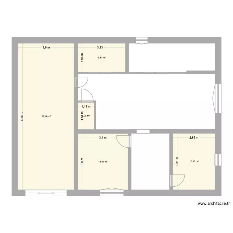 Monthor Garage. Plan de 5 Pièces et 70 m² Monthor Garage. Plan de 5 Pièces et 70 m²