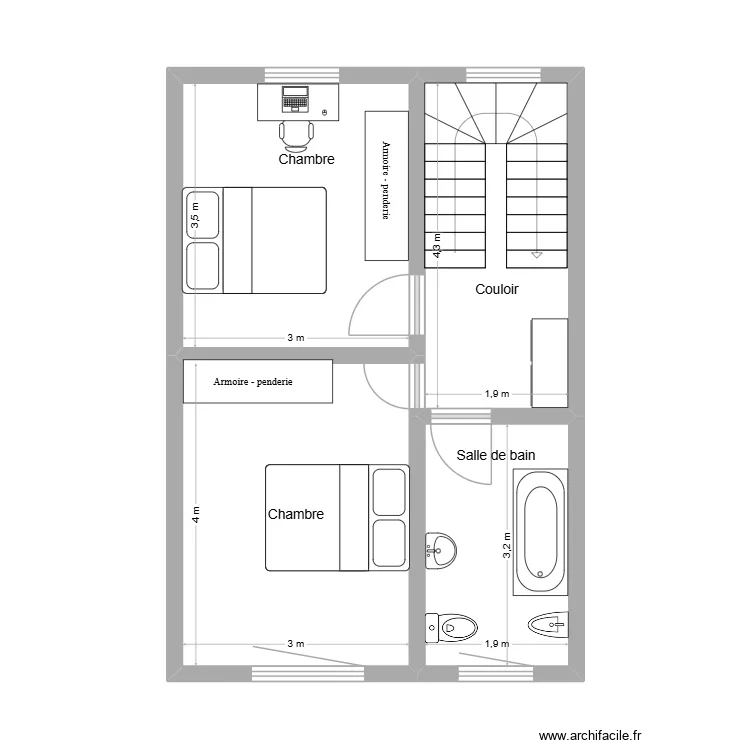 Rhode 1. Plan de 4 et 37 m² Rhode 1. Plan de 4 et 37 m²