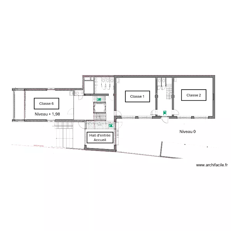 Saint-Quirin Warnant - Evacuation RDC. Plan de 