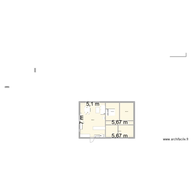 Maison Chambon. Plan de 6 pièces et 75 m2