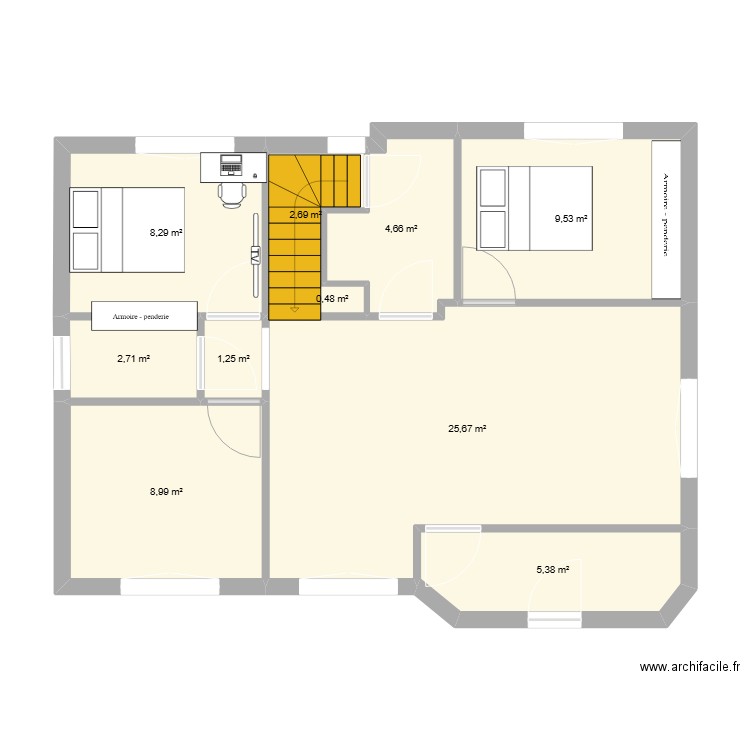 basly. Plan de 10 pièces et 70 m2