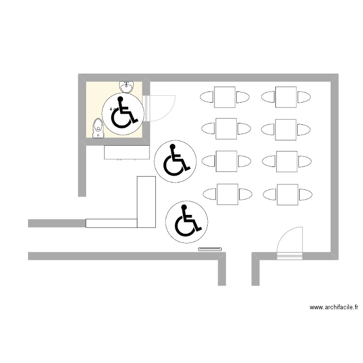 Sarry. Plan de 1 pièce et 4 m2