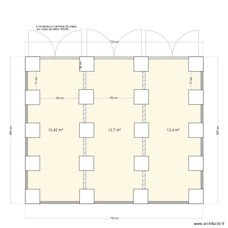 Cellmade. Plan de 3 pièces et 41 m2