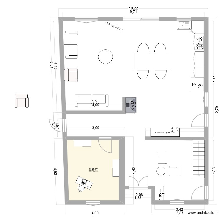 espace de vie. Plan de 0 pièce et 0 m2 espace de vie. Plan de 0 pièce et 0 m2