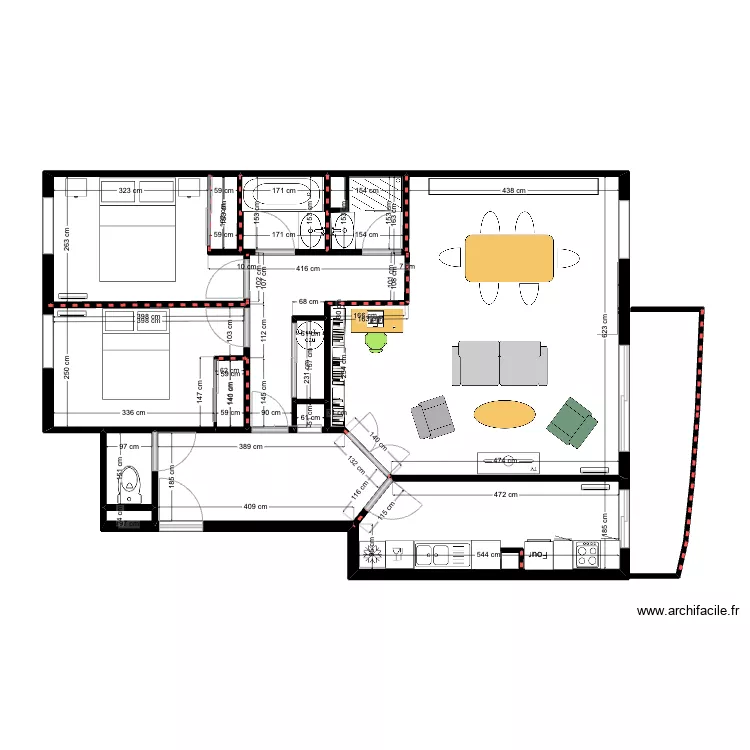 Plan ensemble 122 Thiers amenagment. Plan de 