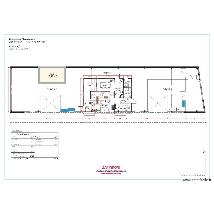 Chateauroux. Plan de 1 pièce et 15 m2