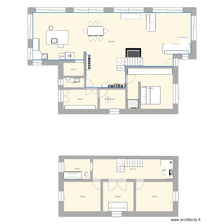 maison v3. Plan de 11 pièces et 177 m2