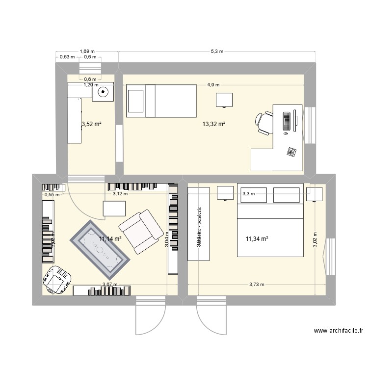 PIECE A CONSTRUIRE 2 OK. Plan de 4 pièces et 39 m2
