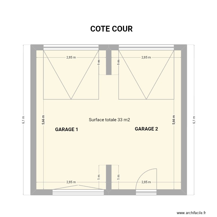 GARAGE RDC. Plan de 1 pièce et 33 m2