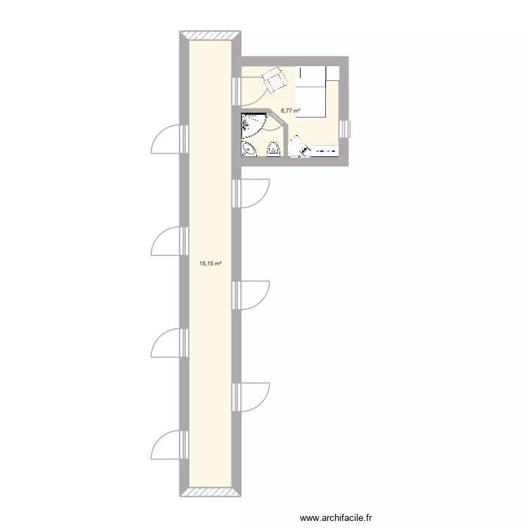 Maison de santé - chambre. Plan de 2 et 22 m² Maison de santé - chambre. Plan de 2 et 22 m²