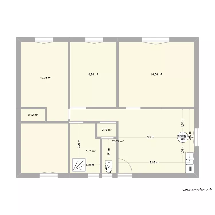 H&eacute;rentine 1. Plan de 7  et 64 m²