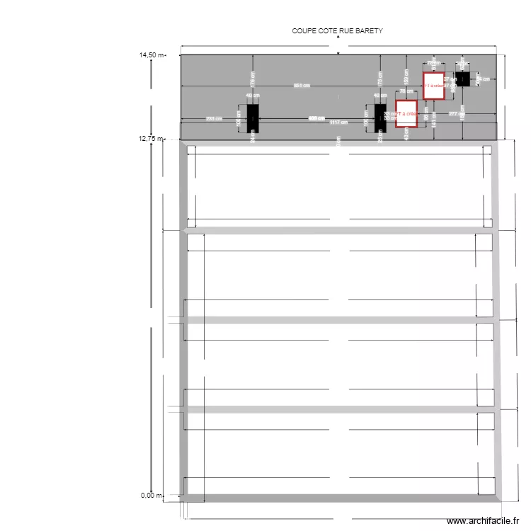 COUPE 101111. Plan de 