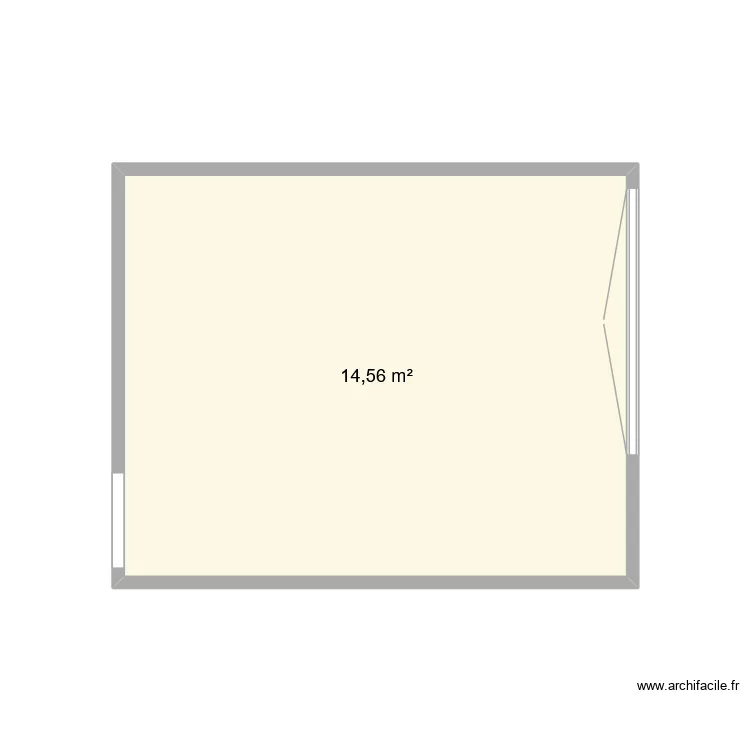 Salon. Plan de 1 pièce et 15 m²