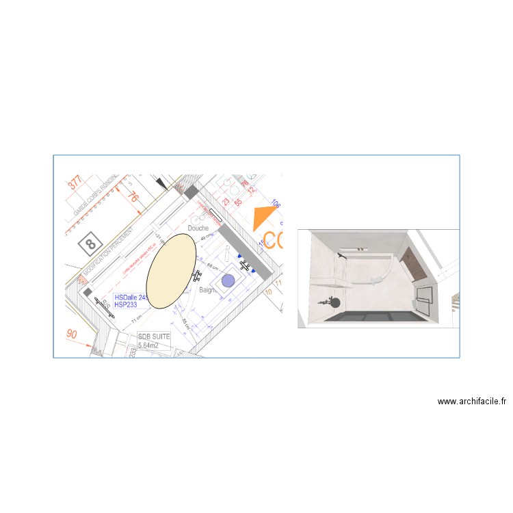 sdb parentale 0224. Plan de 0 pièce et 0 m2