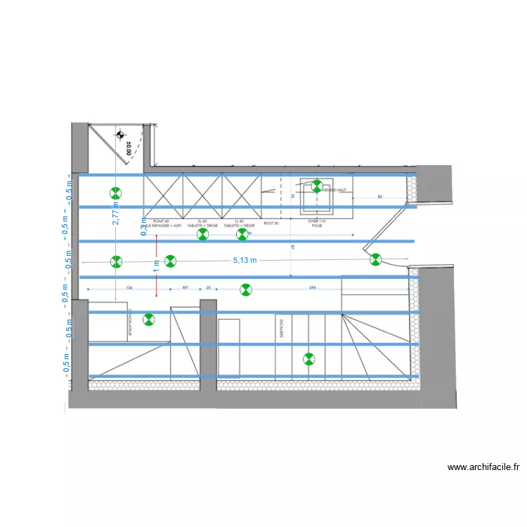 Implantation meuble ADMIN. Plan de 