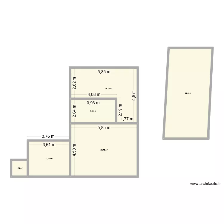 St Nazaire. Plan de 6 Pièces et 97 m²