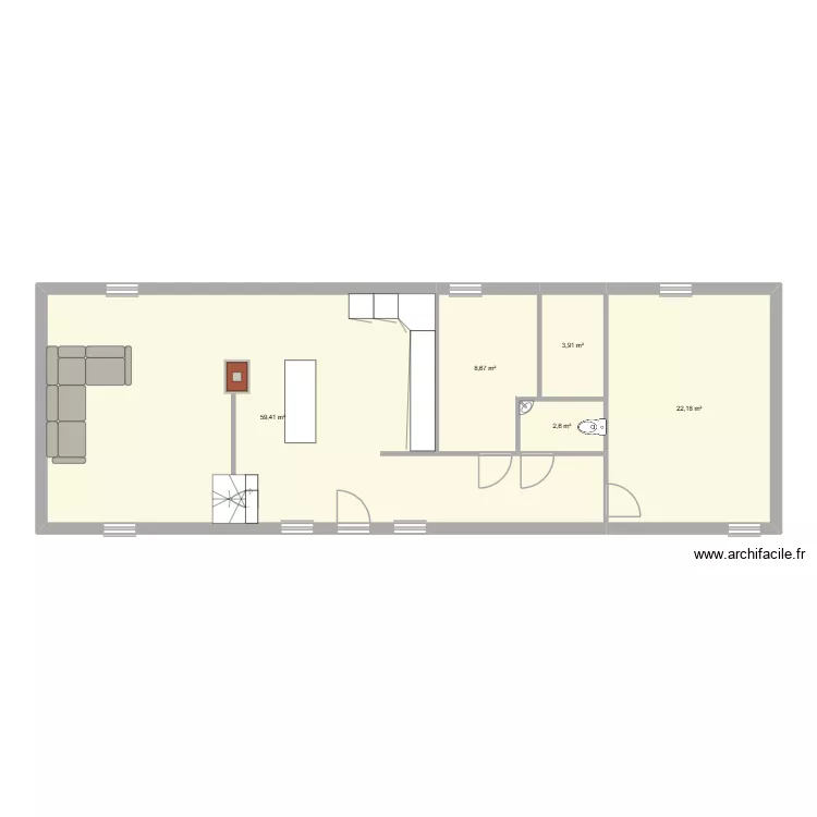 maison mesnieres. Plan de 5 Pièces et 97 m² maison mesnieres. Plan de 5 Pièces et 97 m²