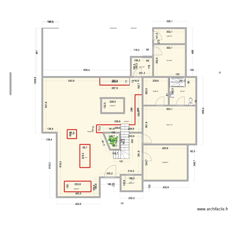 PLAM DE MAS complet 10. Plan de 16 pièces et 163 m2