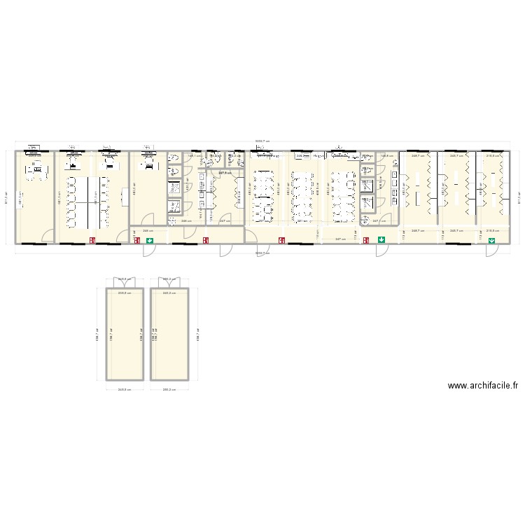 OMEXOM CHANTIER LA SELLE EN HERMOY 45. Plan de 32 pièces et 216 m2